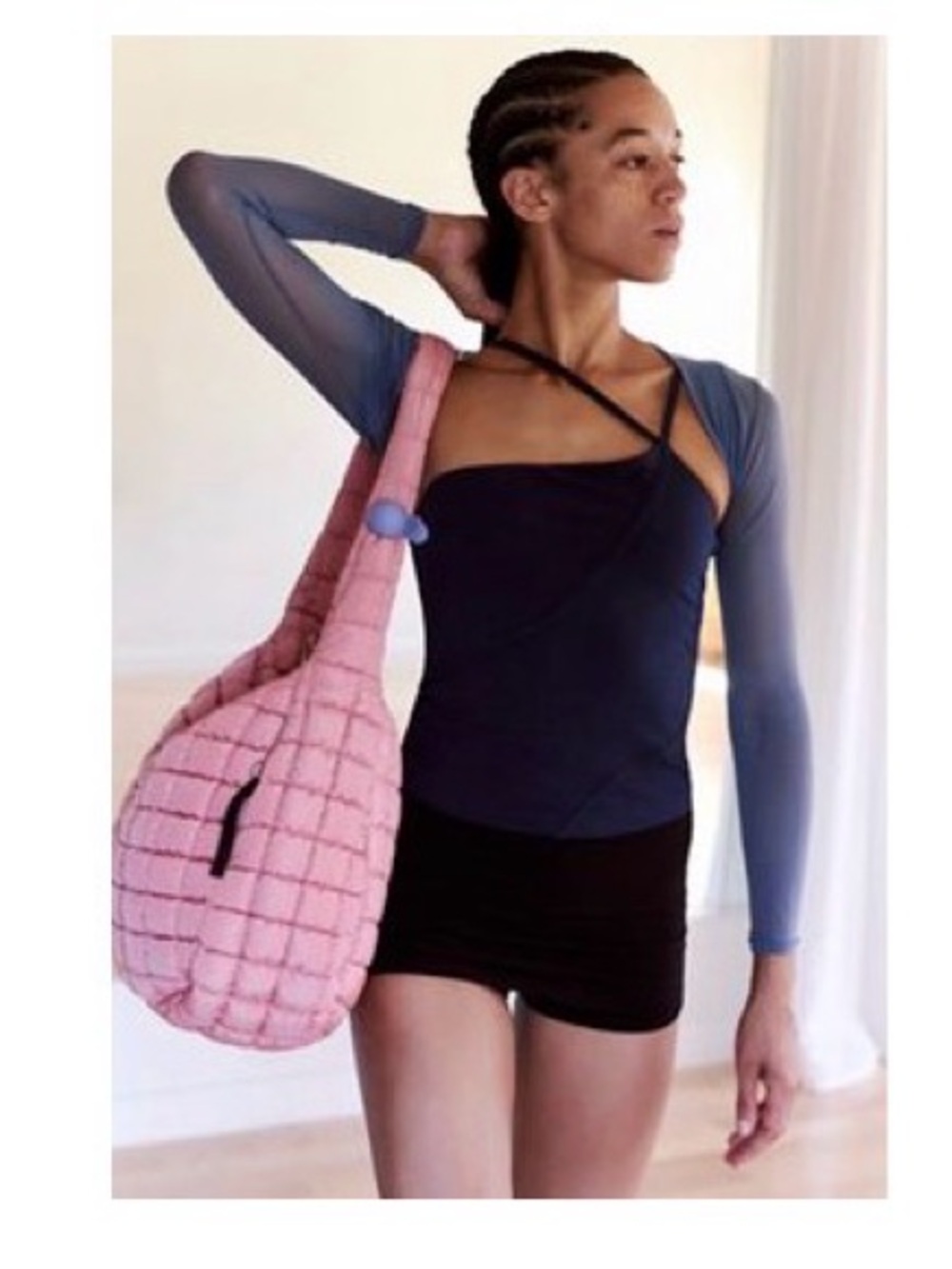NWOT/Free People quilted Carryall Puffer Shoulder Tote Bag/Ballet Slipper